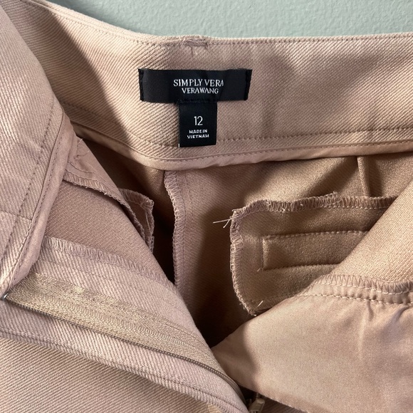 Women's Simply Vera Vera Wang High-Waist Straight Ankle Khaki Pants, Size 12 - Picture 7 of 9